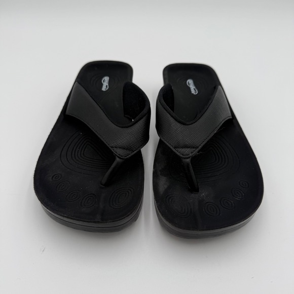 Aerothotic Orthotic Arch Support Slip On Thong Sandals‎ Flip Flops Black 7.5 - Picture 3 of 7